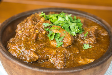 Traditional Georgian dish ostri - hot, spicy meal