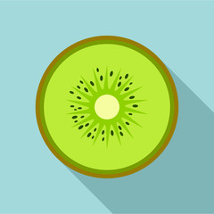 Half of kiwi icon. Flat illustration of half of kiwi vector icon for web design