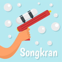 Songkran background. Flat illustration of songkran vector background for web design