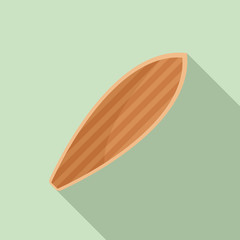 Wood surfboard icon. Flat illustration of wood surfboard vector icon for web design