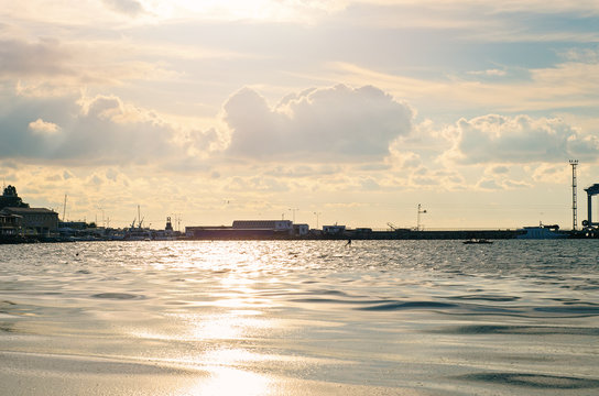 Fototapeta Sunset at the Sea Pier