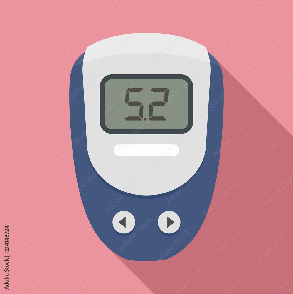 Sticker electronic glucometer icon. flat illustration of electronic glucometer vector icon for web design