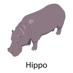 Hippo icon. Isometric of hippo vector icon for web design isolated on white background