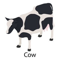 Cow icon. Isometric of cow vector icon for web design isolated on white background