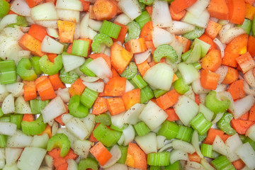 Multicolored colorful green orange Vegetables Background