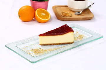 Cheesecake with strawberries