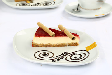 Cheesecake with strawberries