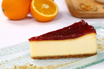 Cheesecake with strawberries