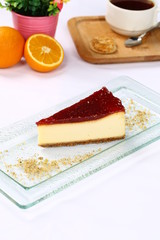 Cheesecake with strawberries