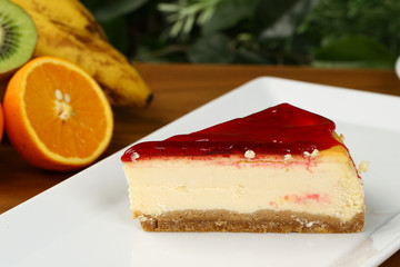 Cheesecake with strawberries