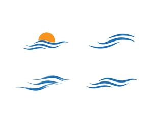 Water Wave symbol and icon Logo Template