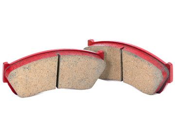 Automotive brake pads, Isolated on white background