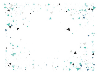 Blast Glass Shatter Memphis Vector Frame. Triangle Fragmentation Particles Explosion Border Design. Breakage Fast Moving Fragments Exploding Glass Frame. Shattered Fragments Burst Explosive Background