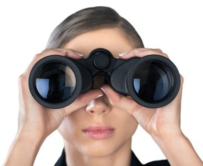 Woman Using Binoculars