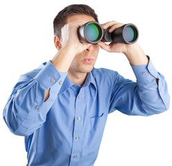 Businessman Using Binoculars