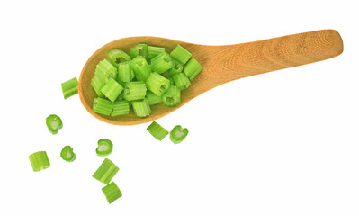 Top view celery isolated on white background