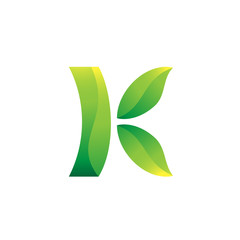 Letter K Leaf logo