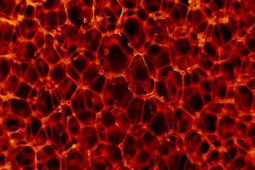 cellular structure, metal, red-hot