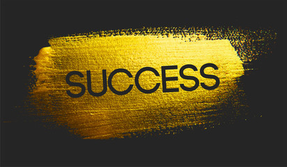 Success Text on Golden Brush Dark Background © natanaelginting