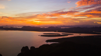 landscape of Mountain in Twilight Time  , Krabi Thailand