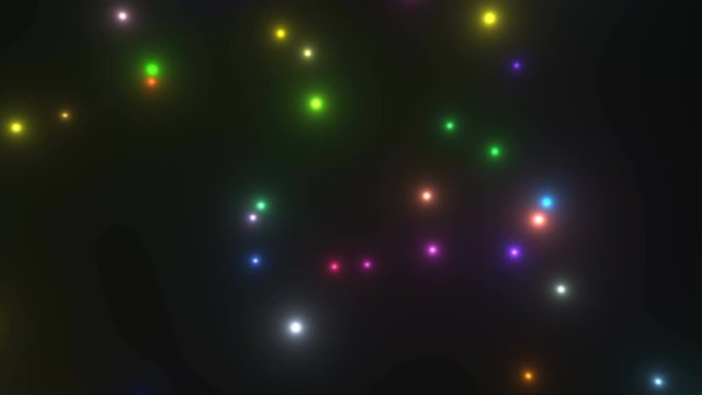 Abstract flying glowing particles in space, computer generated abstract background, 3D rendering