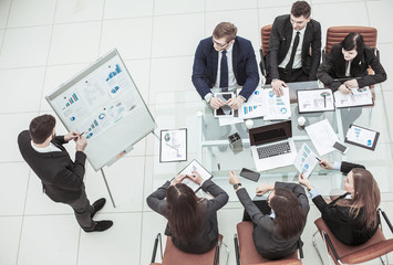 professional business team at presentation of new project in the office