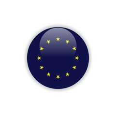 Button Europe Flag Vector Template Design