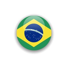 Fototapeta premium Button Brazil Flag Vector Template Design