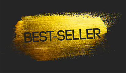 Best Seller Text on Golden Brush Dark Background © natanaelginting