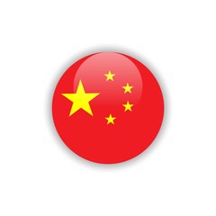 Button China Flag Vector Template Design