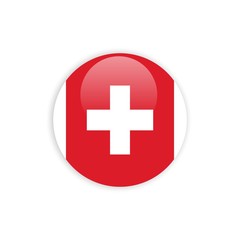 Button Switzerland Flag Vector Template Design