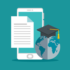 on line education with smartphone