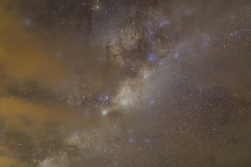 Sagittarius the constellation that show us the center of our home, our Galaxy the Milky way and in the center of the bright area a black hole keep on growing