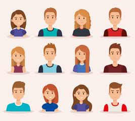 group of young people vector illustration design