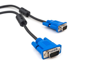 VGA cable use for the connect monitor on white background
