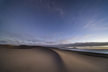 The Milky Way rises below the horizon at "Topocalma" beach, Chile