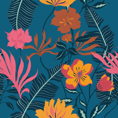 Abstract elegance pattern with floral background.