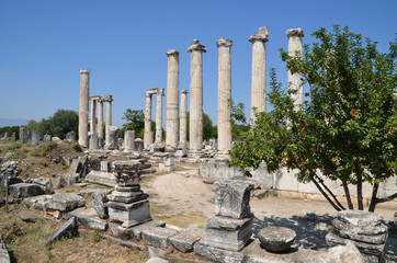 Fototapeta premium Aphrodisias ancient greek city tyrkey caria ruins stones marble summer