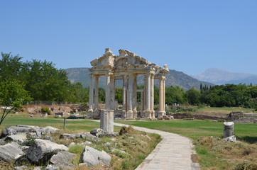 Fototapeta premium Aphrodisias ancient greek city tyrkey caria ruins stones marble summer
