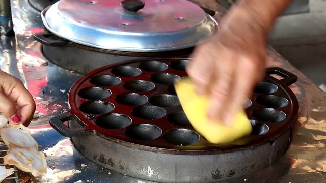 Traditional Thai dessert "Kanom Krok" or Serabi