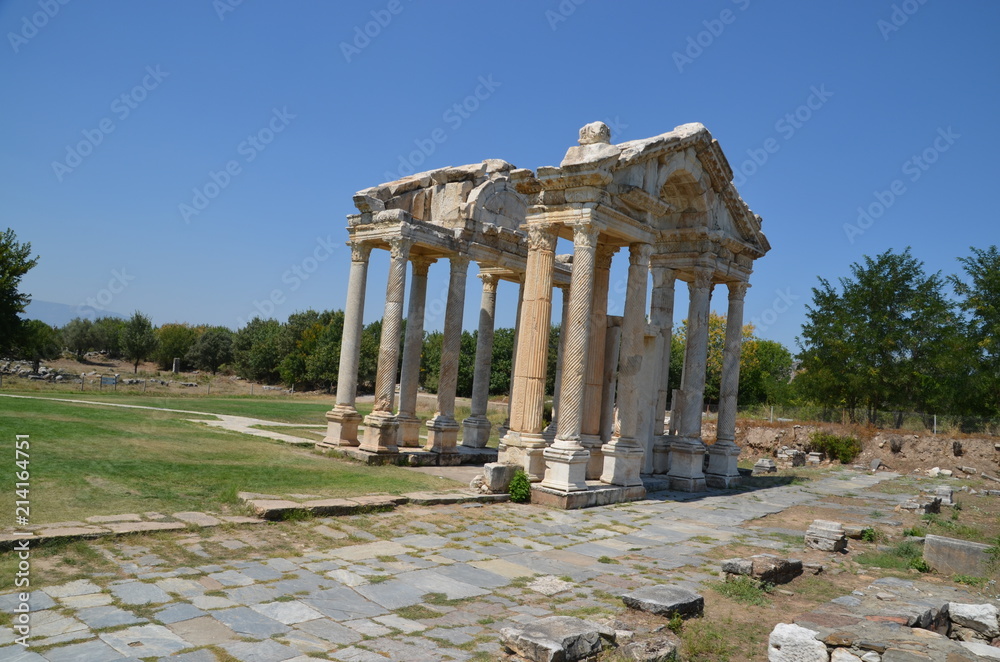 Poster Aphrodisias ancient greek city tyrkey caria ruins stones marble summer