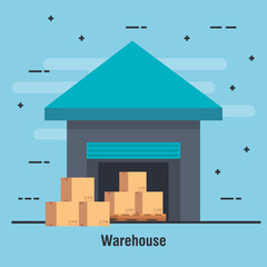 warehouse delivery service icon vector illustration design