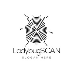 Ladybug Scan Technology Logo vector Element. Animal Technology Logo Template
