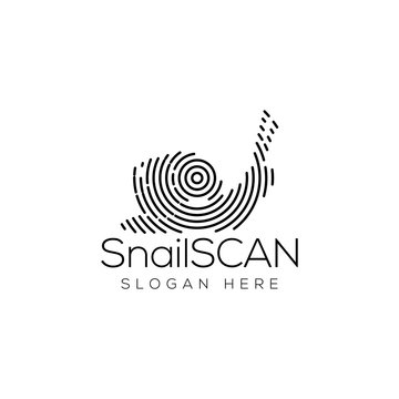 Snail Scan Technology Logo vector Element. Animal Technology Logo Template