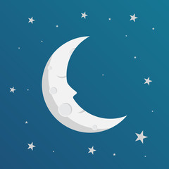Obraz na płótnie Canvas design illustrations of the moon smile at night