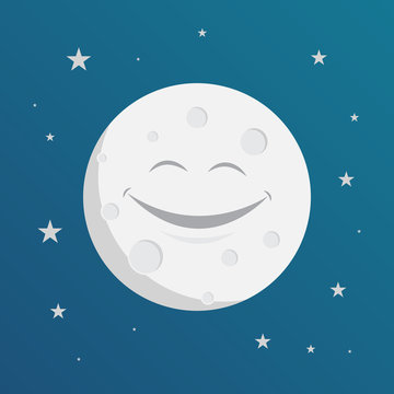 happy smiling moon design, vector illustration