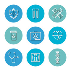 healthcare medical set icons vector illustration design