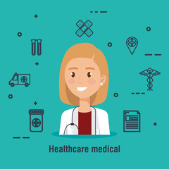 doctor character medical healthcare vector illustration design