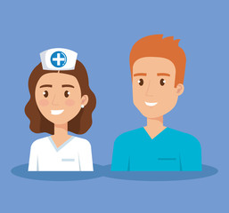 healthcare medical staff characters vector illustration design