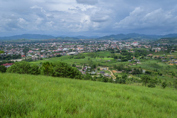 Fototapeta premium Green hill plateau in Xiengkhouange Province, Laos